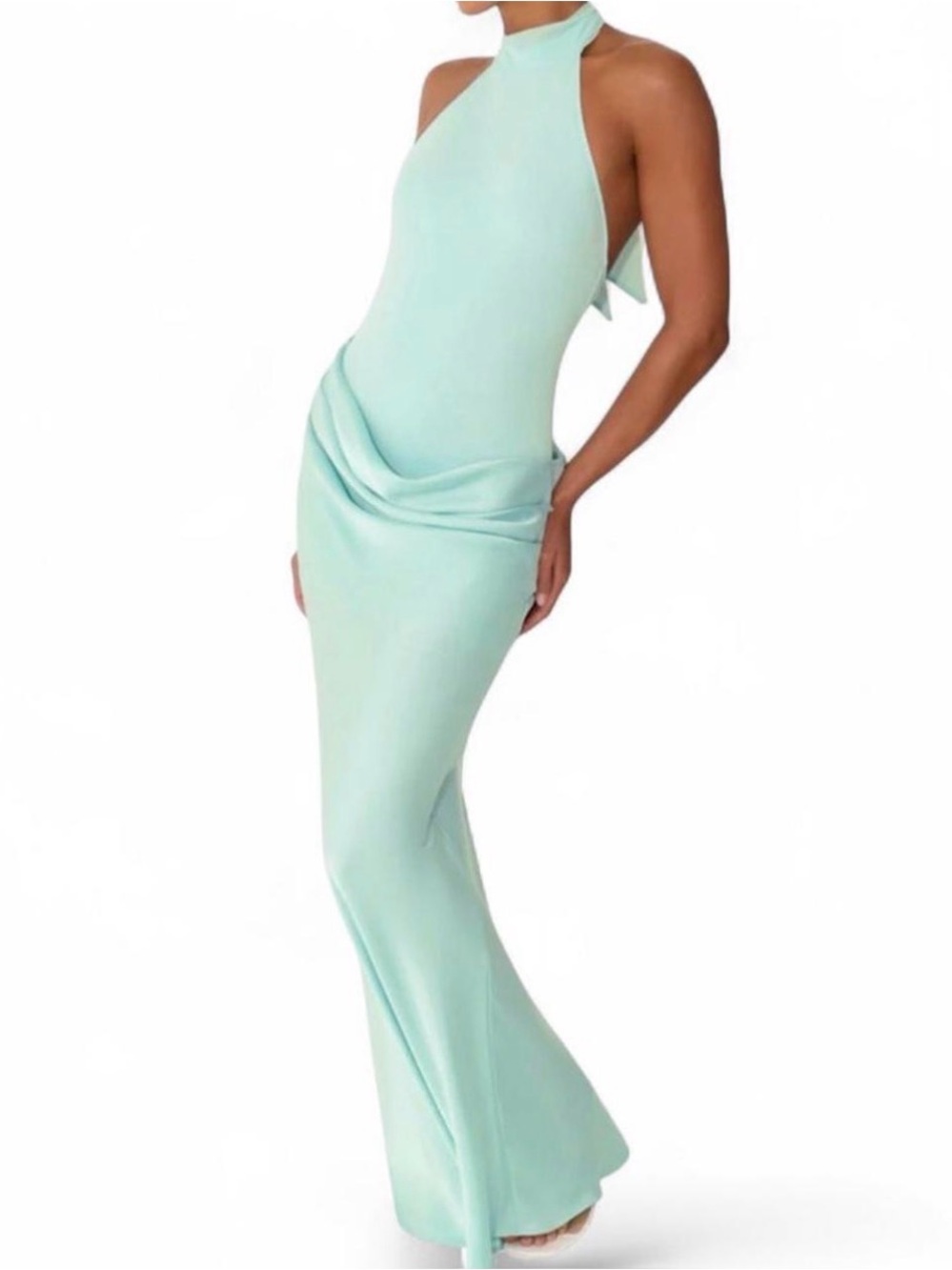 Peppermayo Mint Green Backless Halter Gown